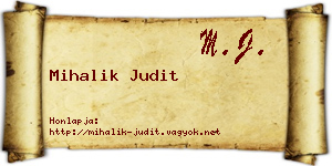 Mihalik Judit névjegykártya